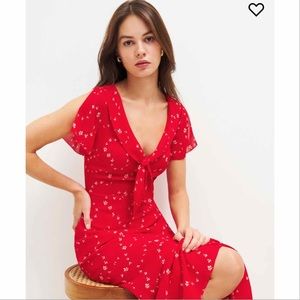 Reformation Red Floral Dress